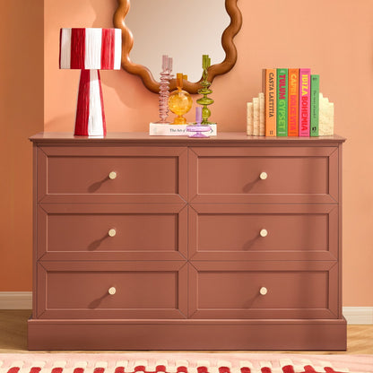 Ruby 6 Drawer Chest - Terracotta - DUSK