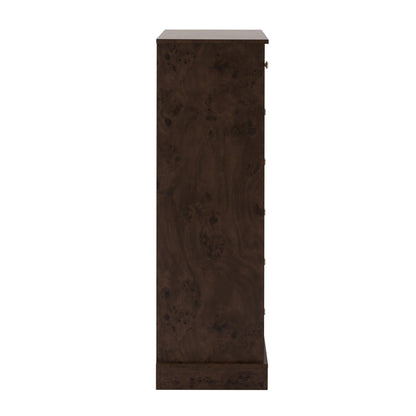 Ruby 7 Drawer Tall Chest - Dark Burl Effect - DUSK