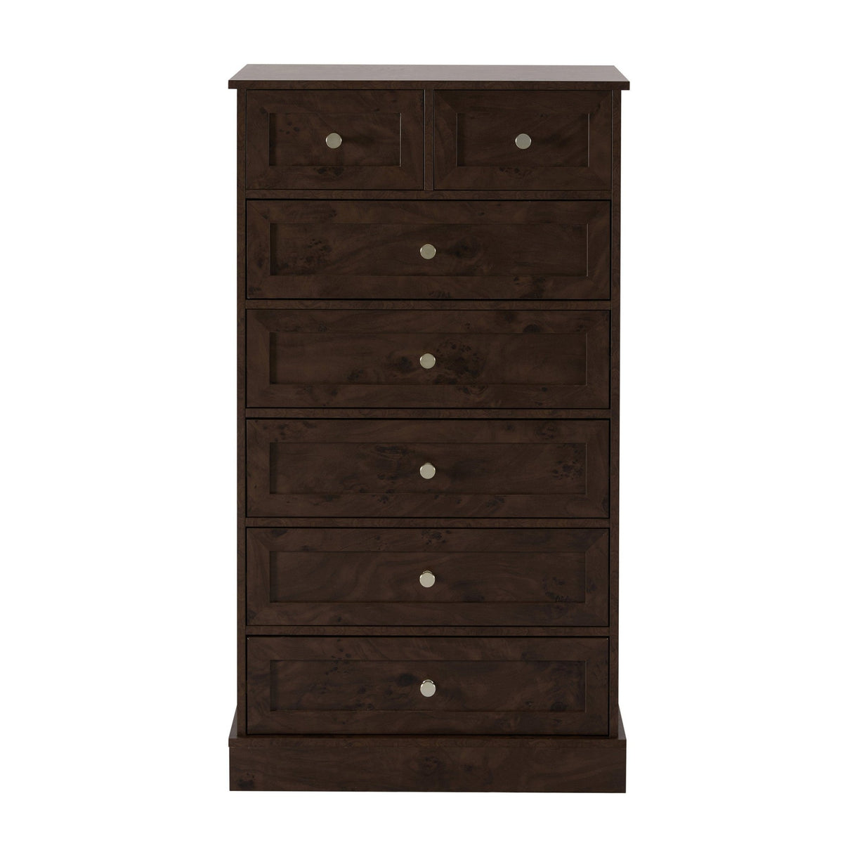 Ruby 7 Drawer Tall Chest - Dark Burl Effect - DUSK