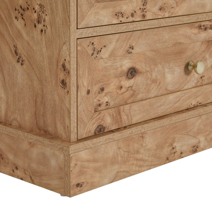 Ruby 7 Drawer Tall Chest - Light Burl Effect - DUSK