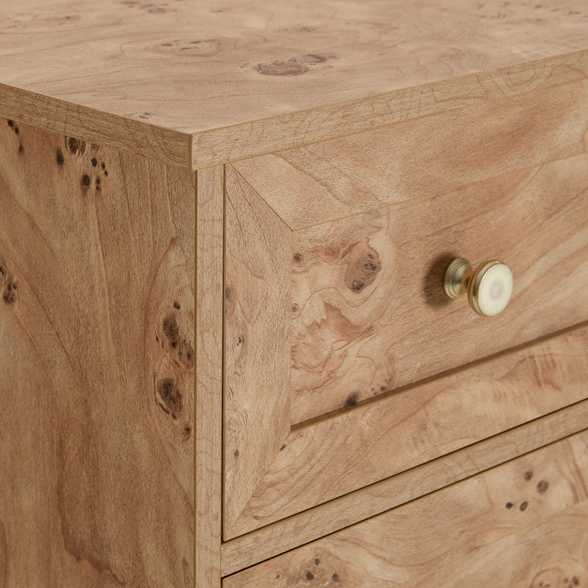 Ruby 7 Drawer Tall Chest - Light Burl Effect - DUSK