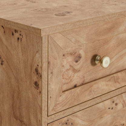 Ruby 7 Drawer Tall Chest - Light Burl Effect - DUSK
