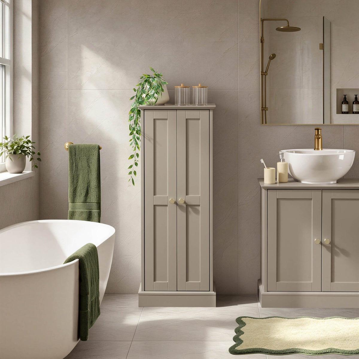 Ruby Bathroom Storage Cabinet - Taupe - DUSK
