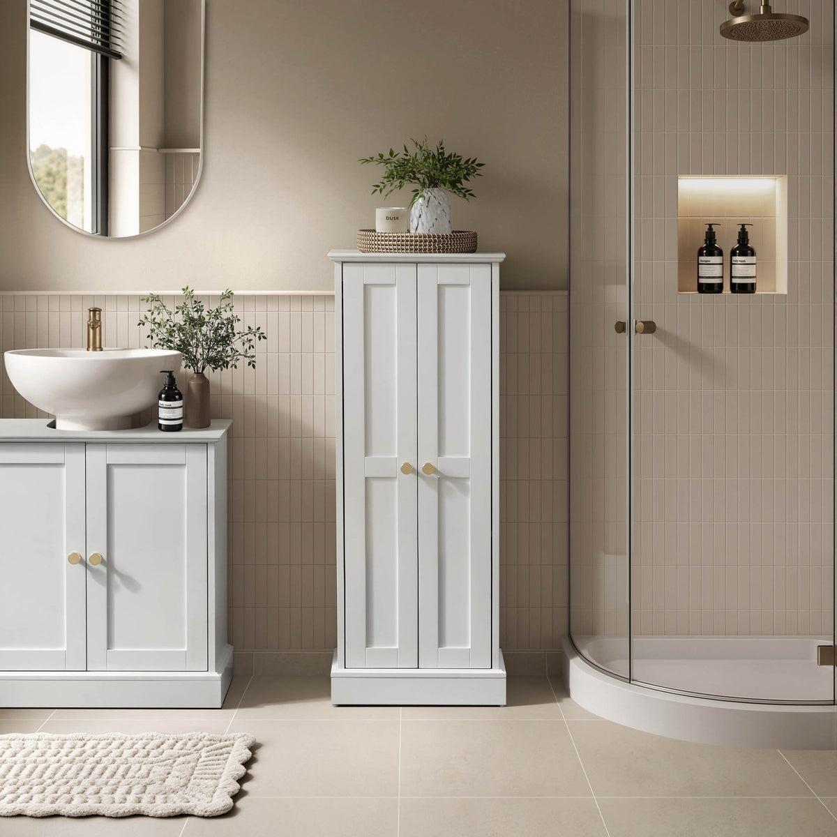 Ruby Bathroom Storage Cabinet - White - DUSK