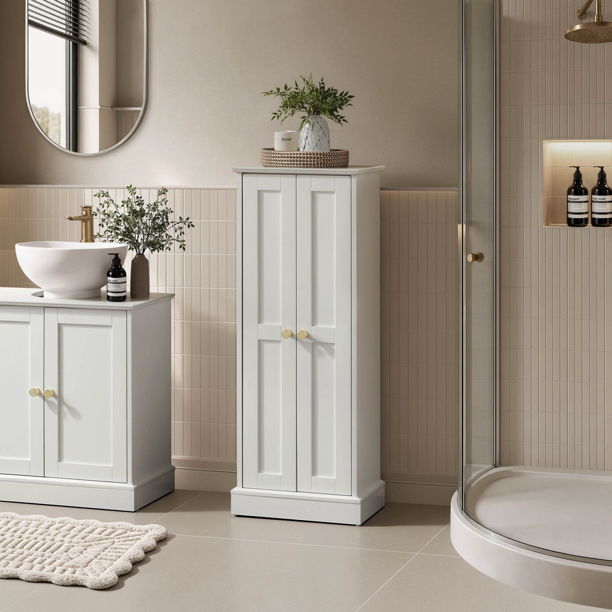 Ruby Bathroom Storage Cabinet - White - DUSK