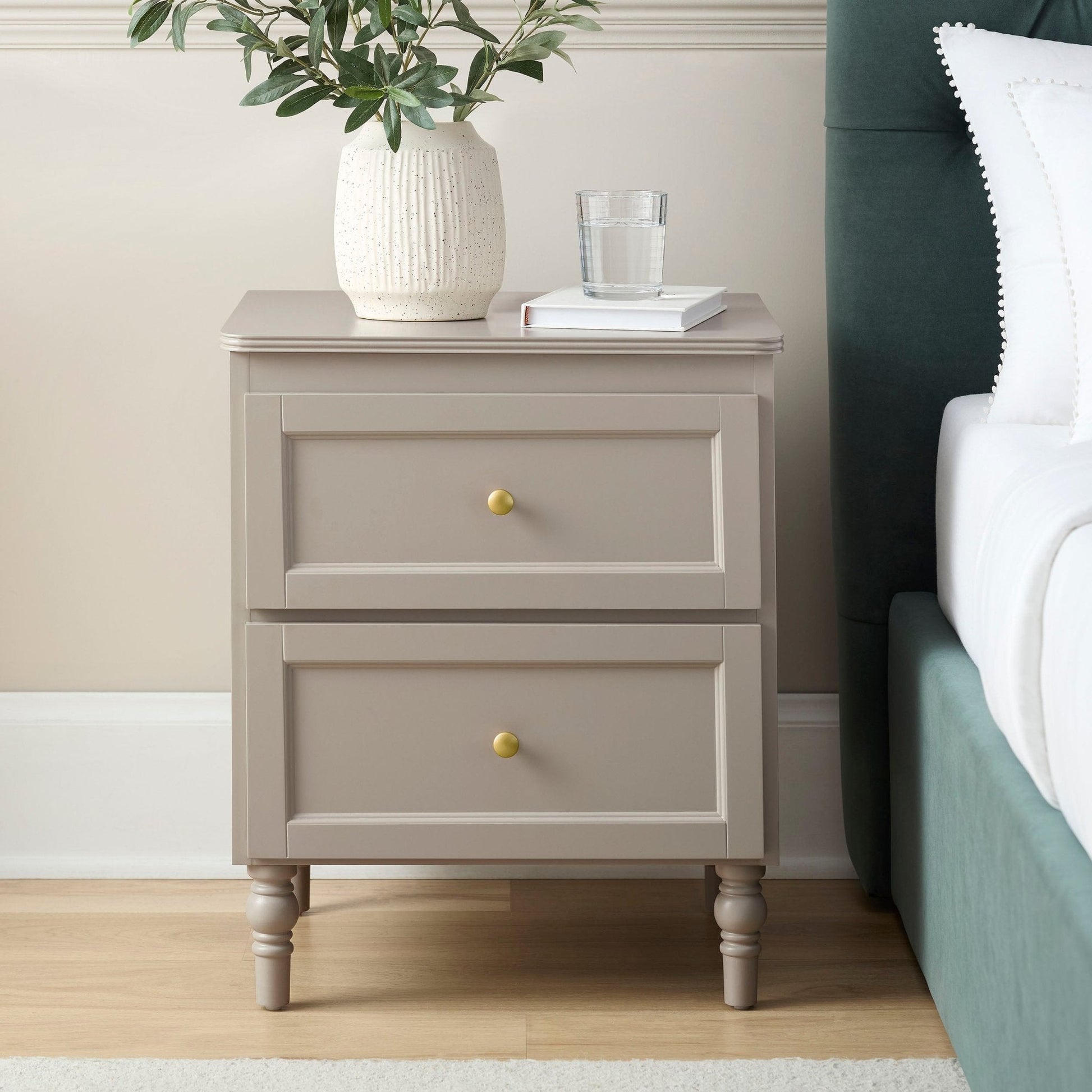 Ruby Bedside Table - Taupe - DUSK