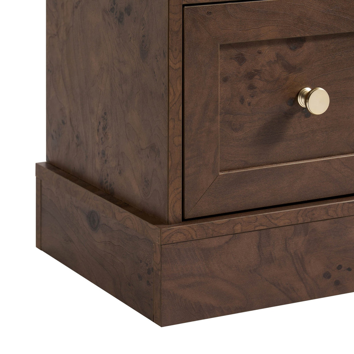 Ruby Compact 2 Drawer Bedside Table - Dark Burl Effect - DUSK