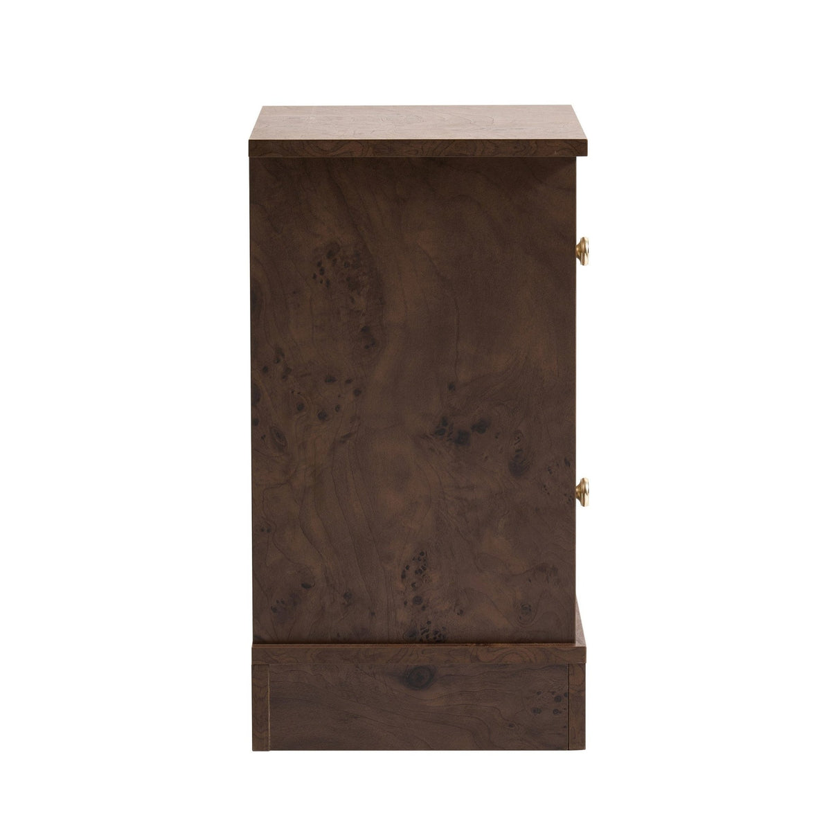 Ruby Compact 2 Drawer Bedside Table - Dark Burl Effect - DUSK