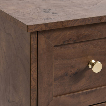 Ruby Compact 2 Drawer Bedside Table - Dark Burl Effect - DUSK
