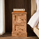 Ruby Compact 2 Drawer Bedside Table - Light Burl Effect - DUSK