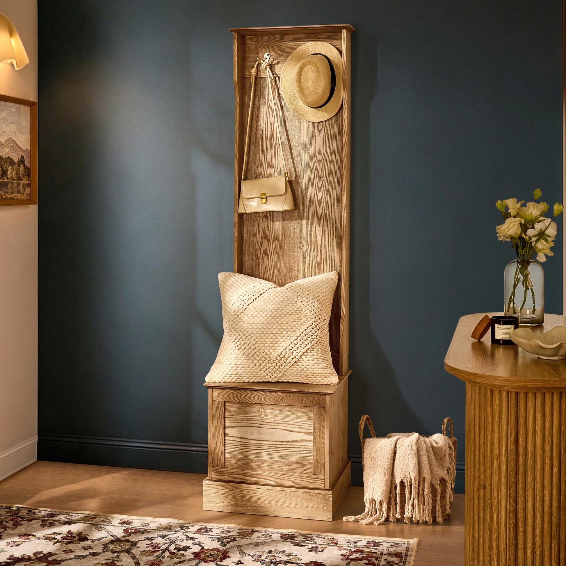 Ruby Space Saving Entry Way Cabinet - Light Wood - DUSK