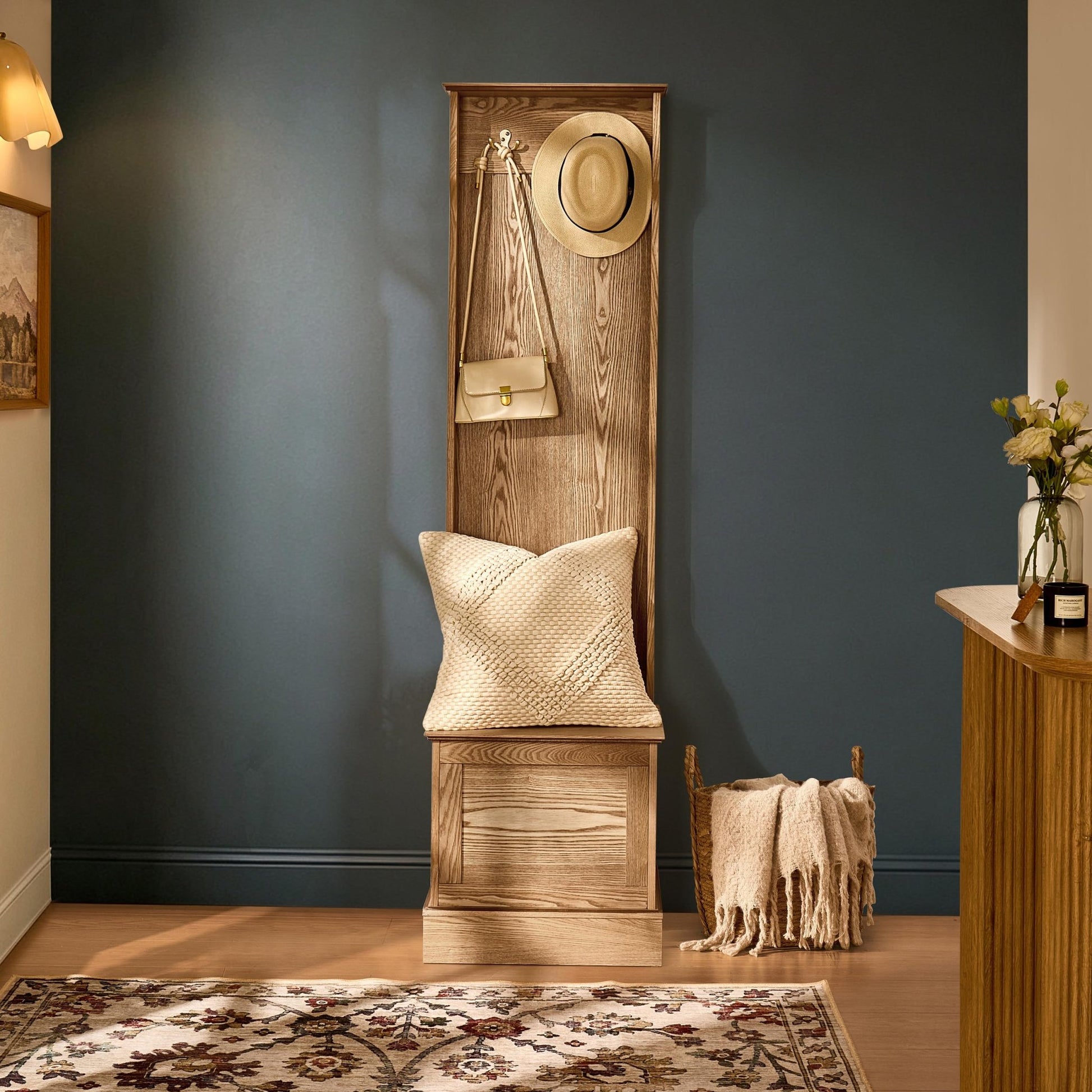 Ruby Space Saving Entry Way Cabinet - Light Wood - DUSK