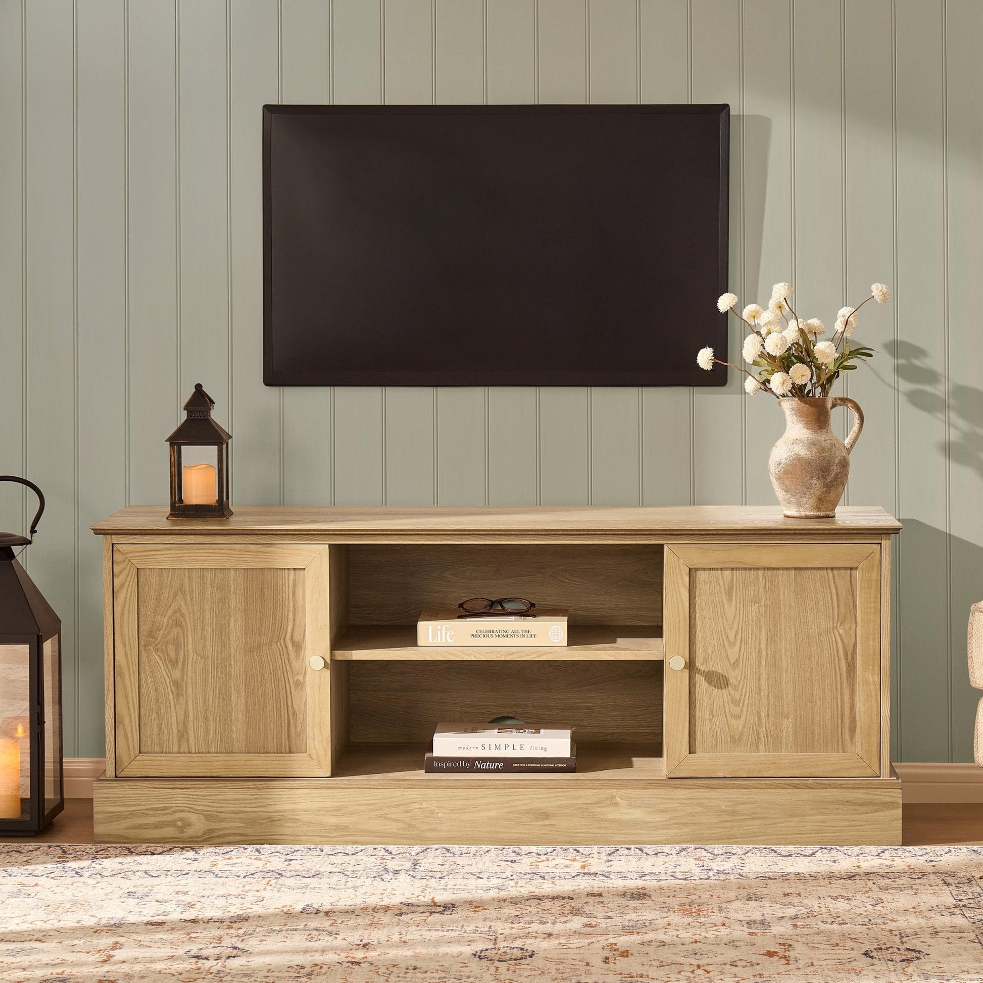 Ruby TV Unit for TVs up to 60" - Light Wood - DUSK