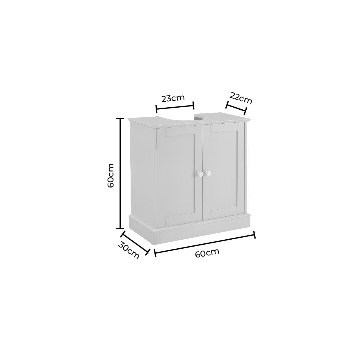 Ruby Under Sink Bathroom Cabinet - Light Wood - DUSK