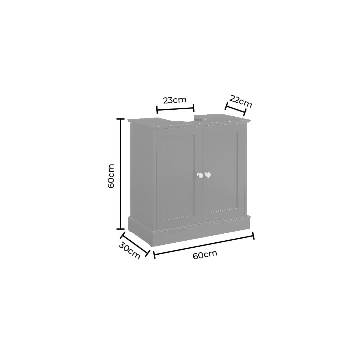 Ruby Under Sink Bathroom Cabinet - Midnight - DUSK