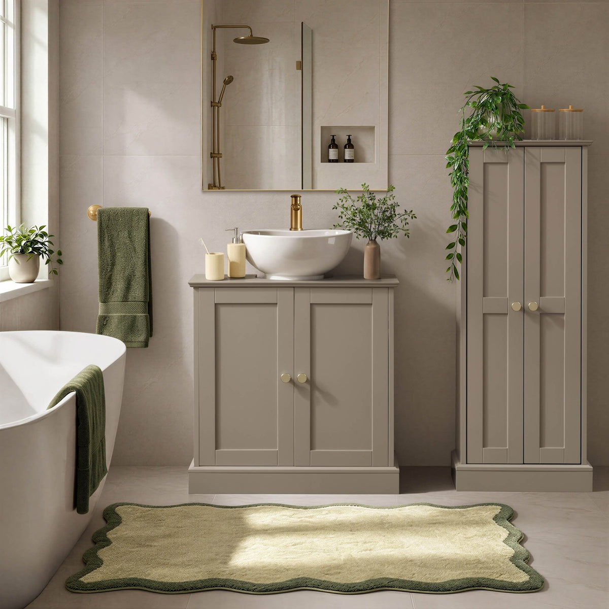 Ruby Under Sink Bathroom Cabinet - Taupe - DUSK