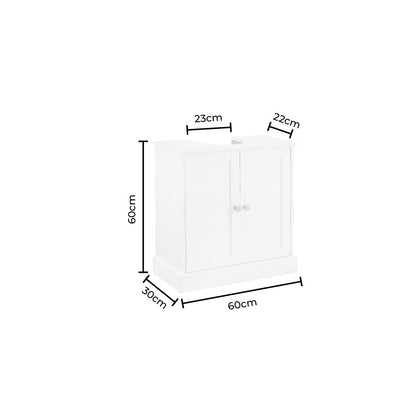 Ruby Under Sink Bathroom Cabinet - White - DUSK