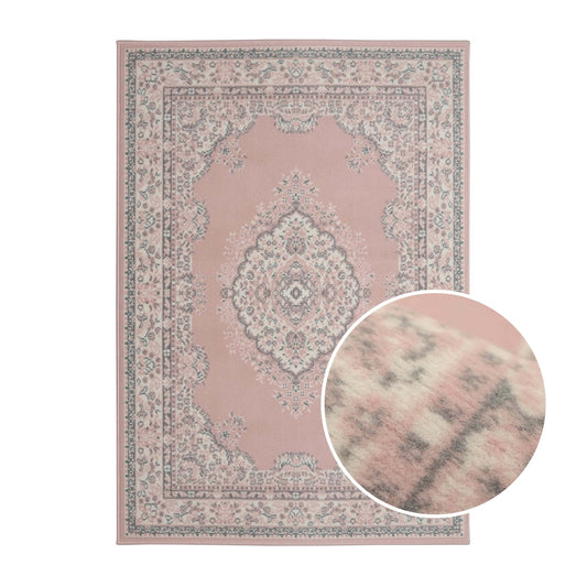 Rue Traditional Style Rug - Pink - DUSK