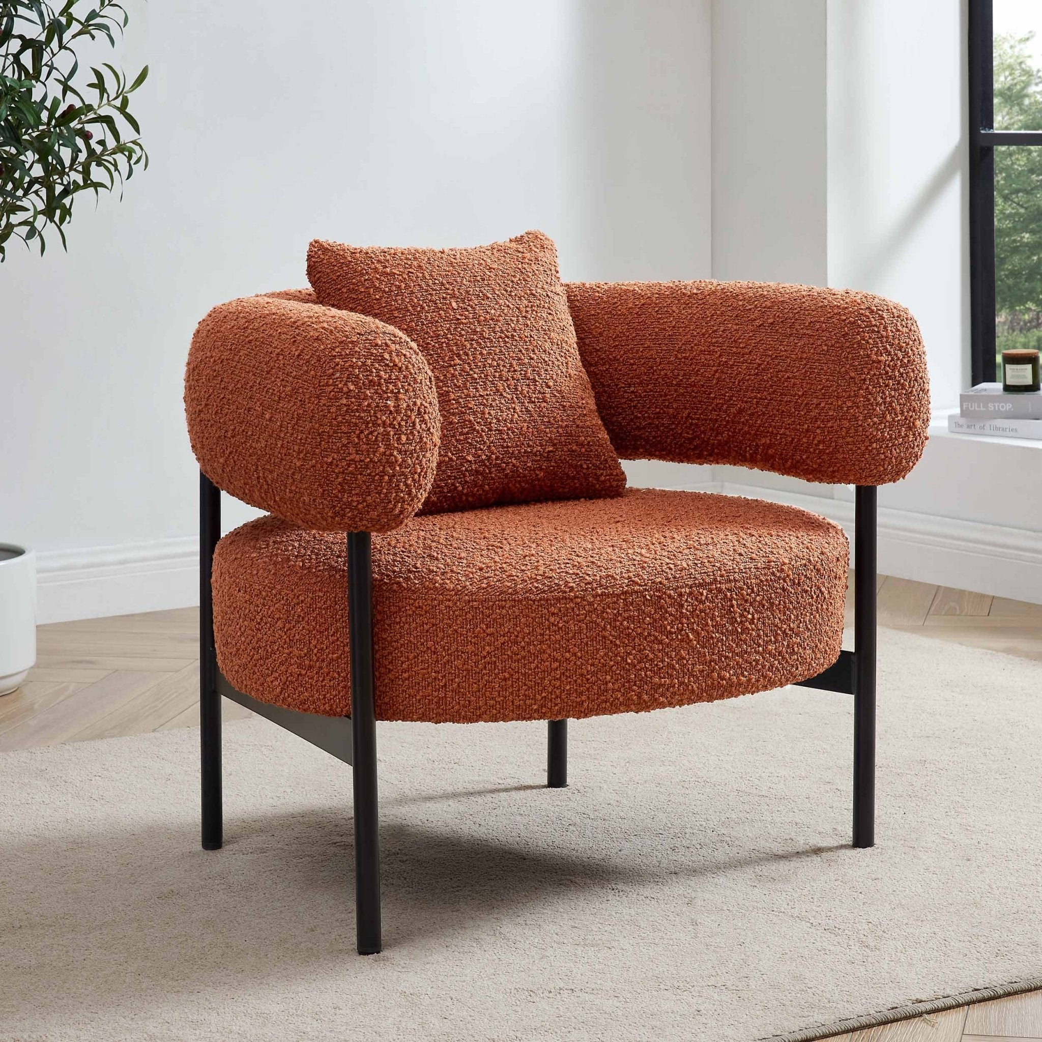 Sabrina Accent Chair - Boucle Rust – DUSK