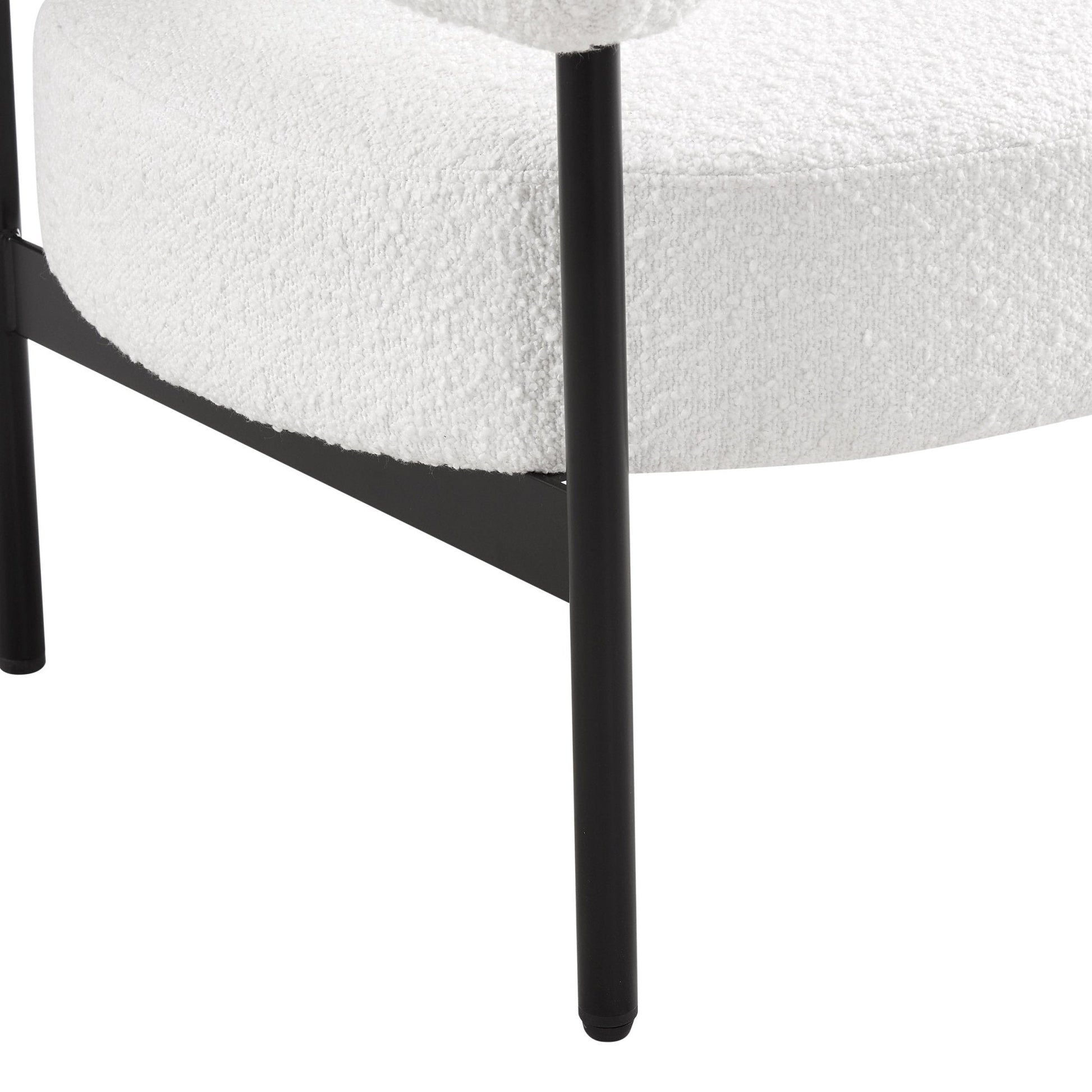 Sabrina Boucle Accent Chair - Off White - DUSK