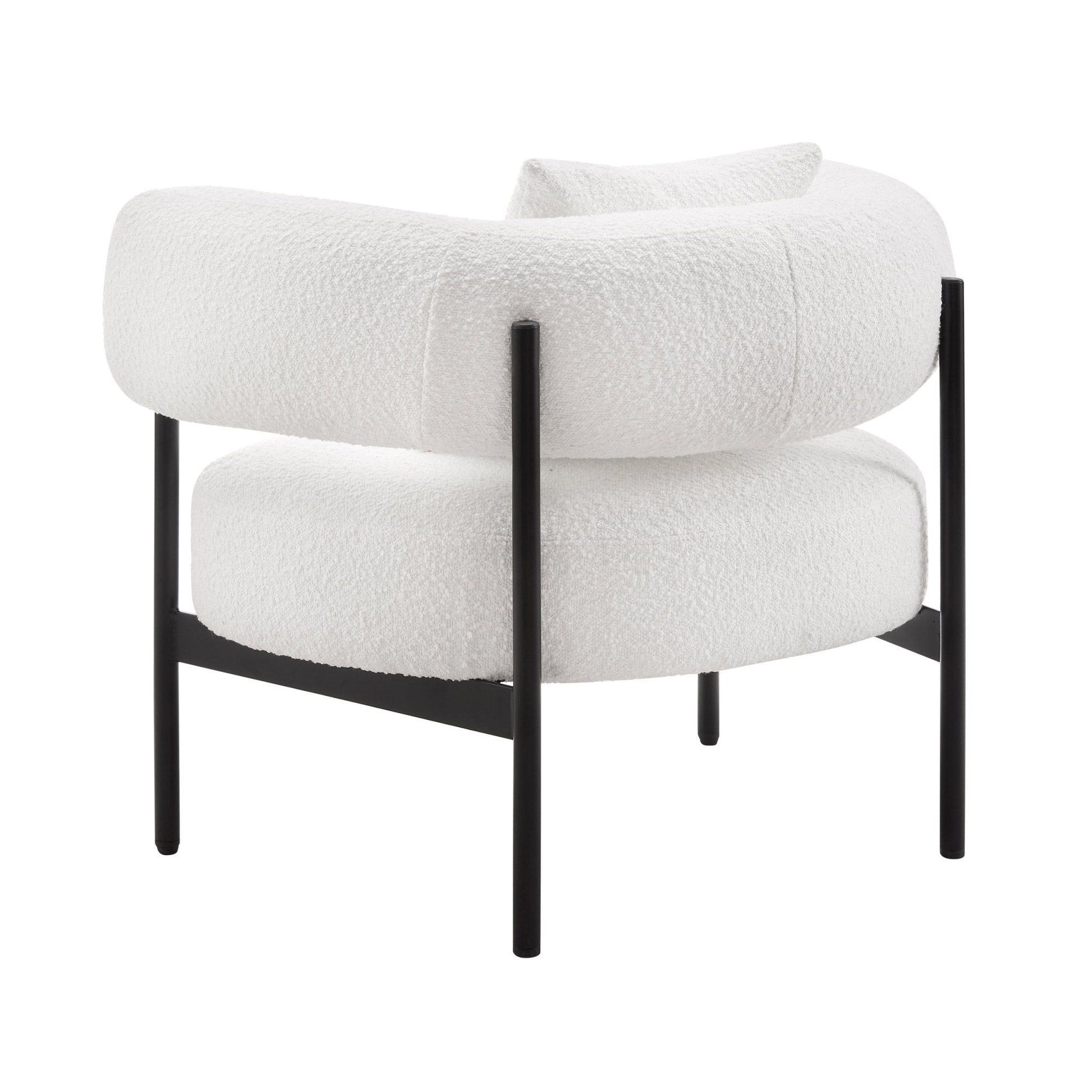 Sabrina Boucle Accent Chair - Off White - DUSK