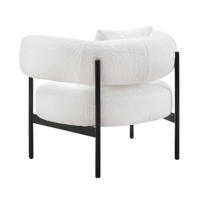 Sabrina Boucle Accent Chair - Off White - DUSK
