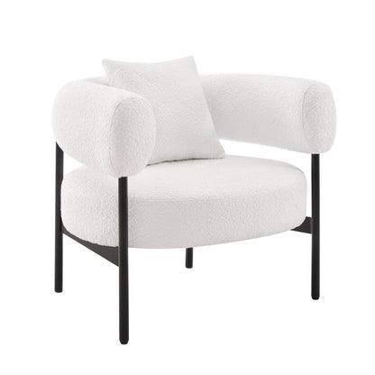 Sabrina Boucle Accent Chair - Off White - DUSK