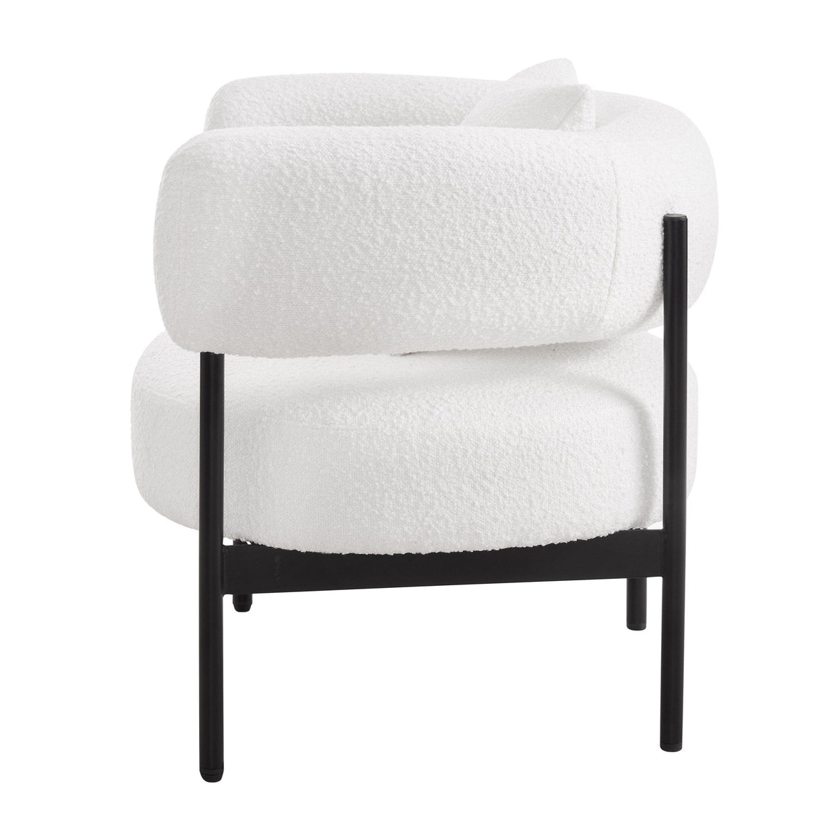 Sabrina Boucle Accent Chair - Off White - DUSK