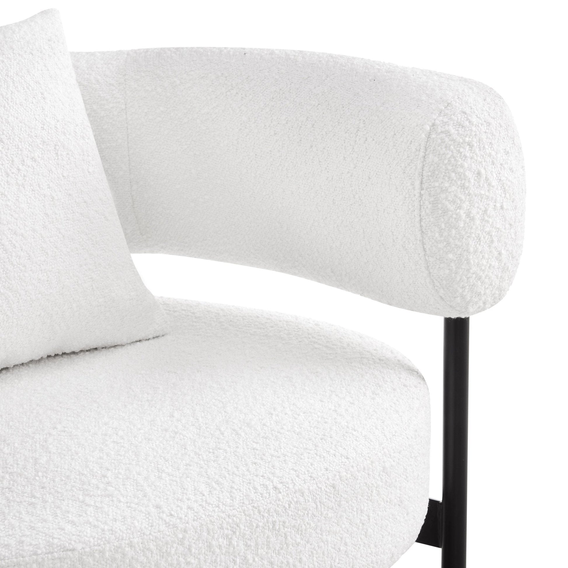 Sabrina Boucle Accent Chair - Off White - DUSK