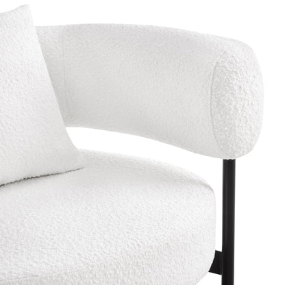 Sabrina Boucle Accent Chair - Off White - DUSK