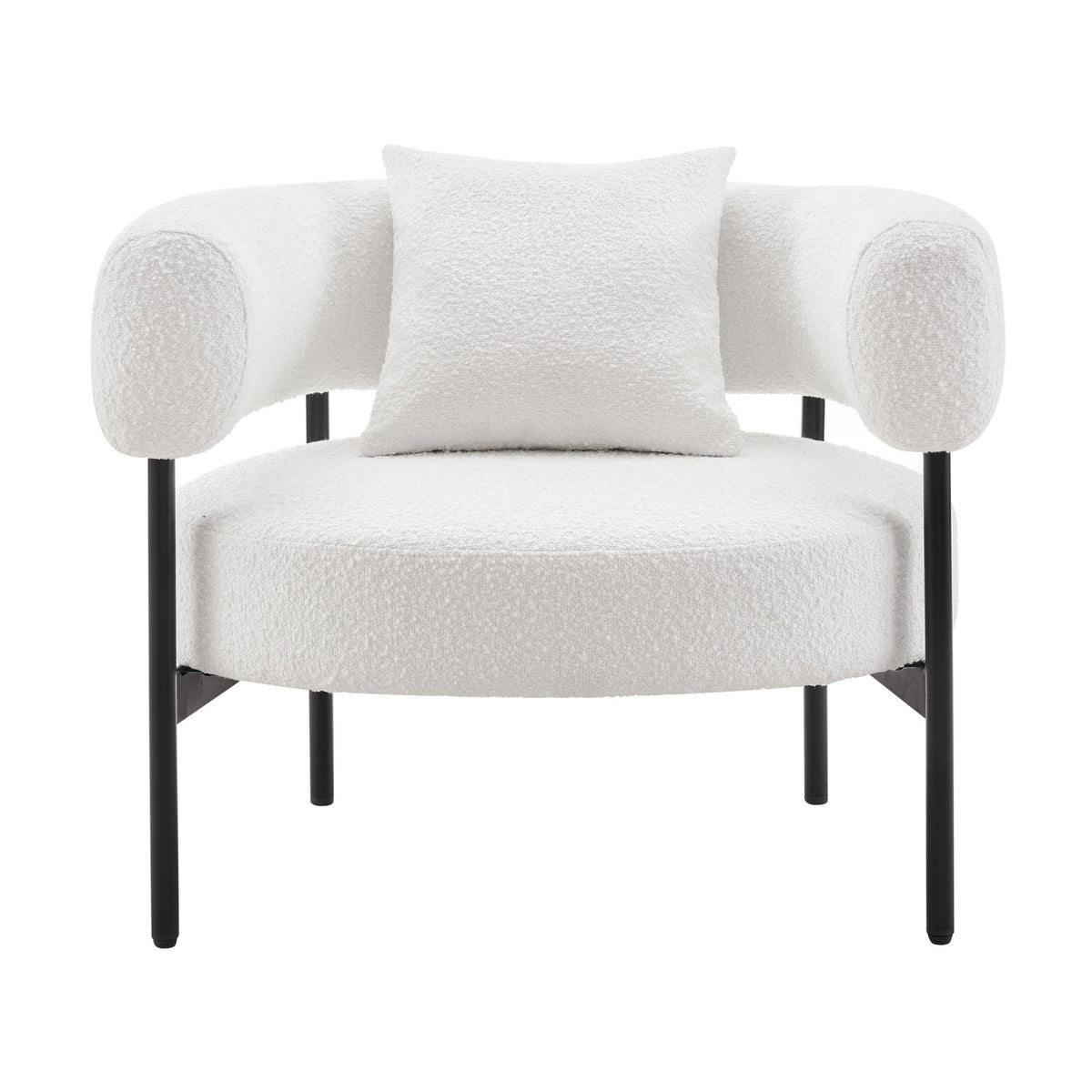 Sabrina Boucle Accent Chair - Off White - DUSK