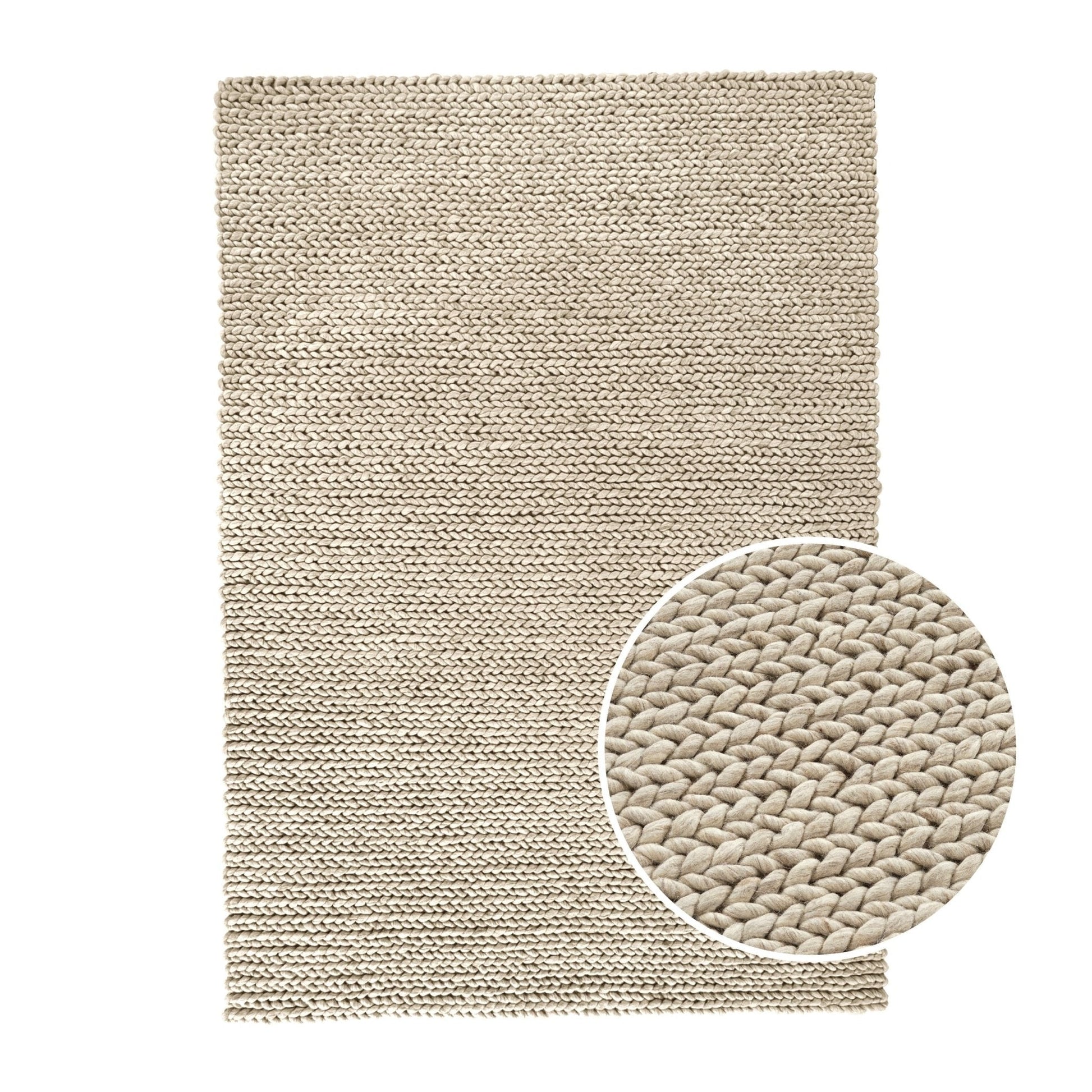 Sadie Wool Plait Rug - Taupe - DUSK