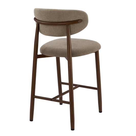 Sally Set of 2 Barstools - Chenille Mushroom - DUSK