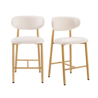 Sally Set of 2 Barstools - Cream Linen - DUSK