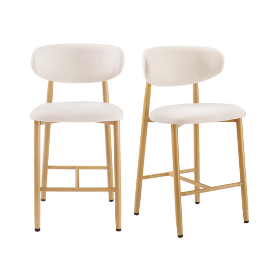 Sally Set of 2 Barstools - Cream Linen - DUSK