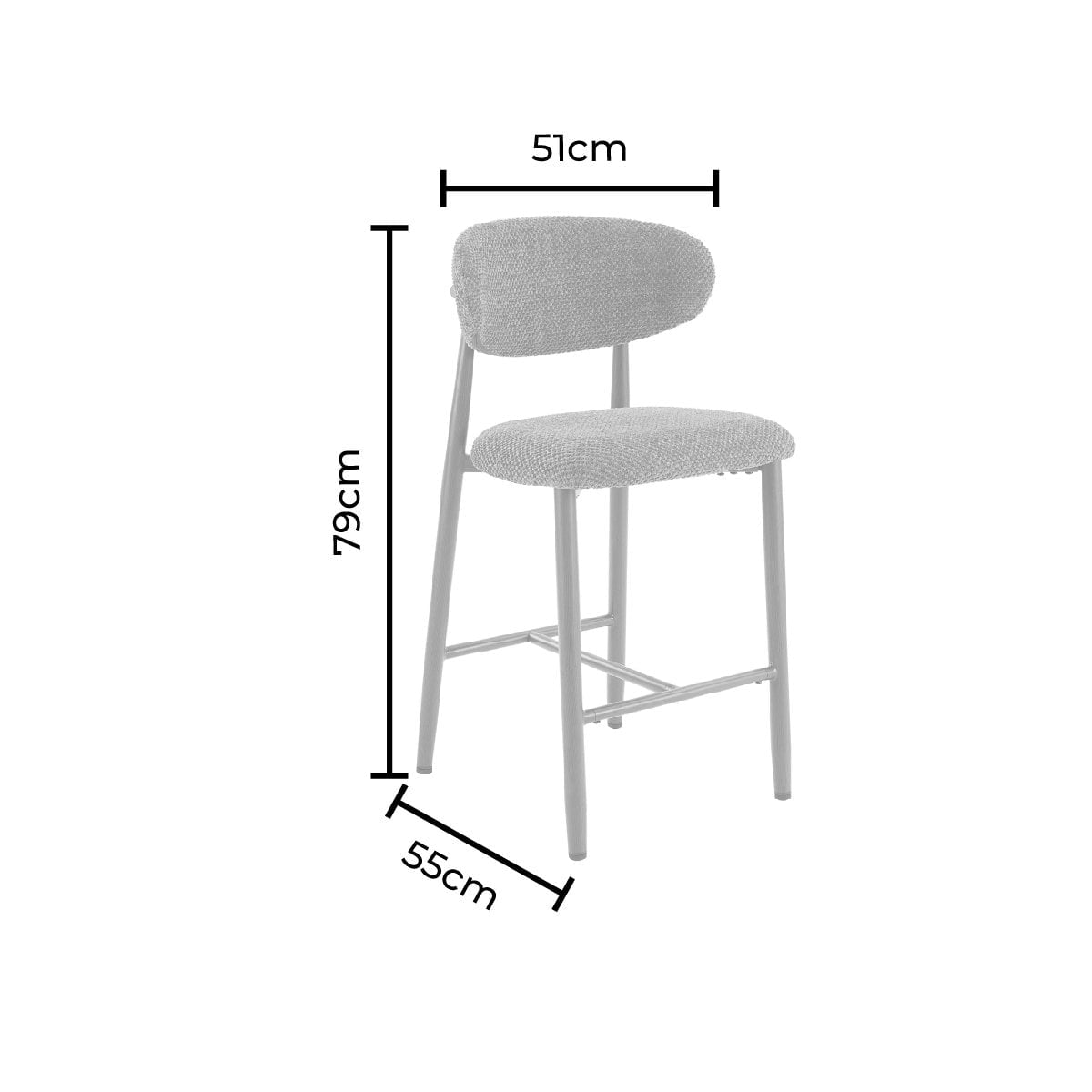 Sally Set of 2 Barstools - Honeycomb Chenille Terracotta - DUSK