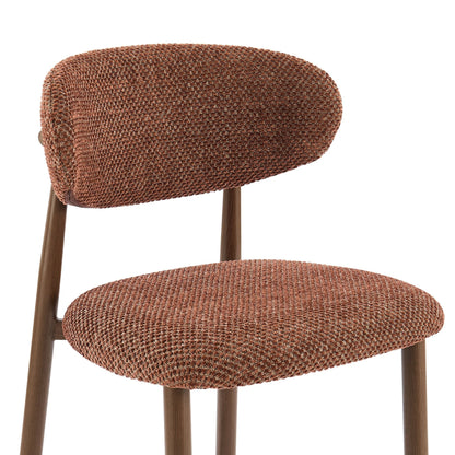 Sally Set of 2 Barstools - Honeycomb Chenille Terracotta - DUSK
