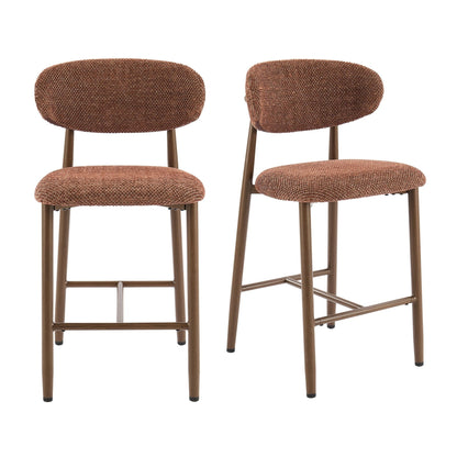 Sally Set of 2 Barstools - Honeycomb Chenille Terracotta - DUSK