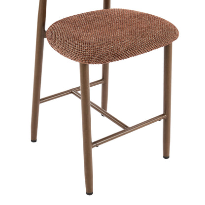 Sally Set of 2 Barstools - Honeycomb Chenille Terracotta - DUSK