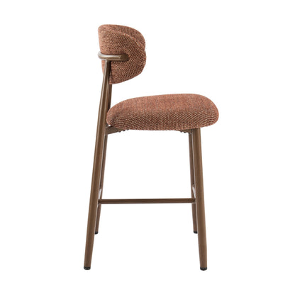 Sally Set of 2 Barstools - Honeycomb Chenille Terracotta - DUSK