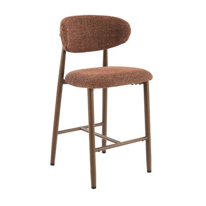 Sally Set of 2 Barstools - Honeycomb Chenille Terracotta - DUSK