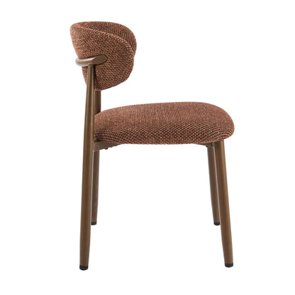 Sally Set of 2 Dining Chairs - Honeycomb Chenille Terracotta - DUSK
