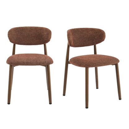 Sally Set of 2 Dining Chairs - Honeycomb Chenille Terracotta - DUSK
