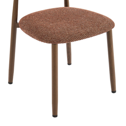 Sally Set of 2 Dining Chairs - Honeycomb Chenille Terracotta - DUSK