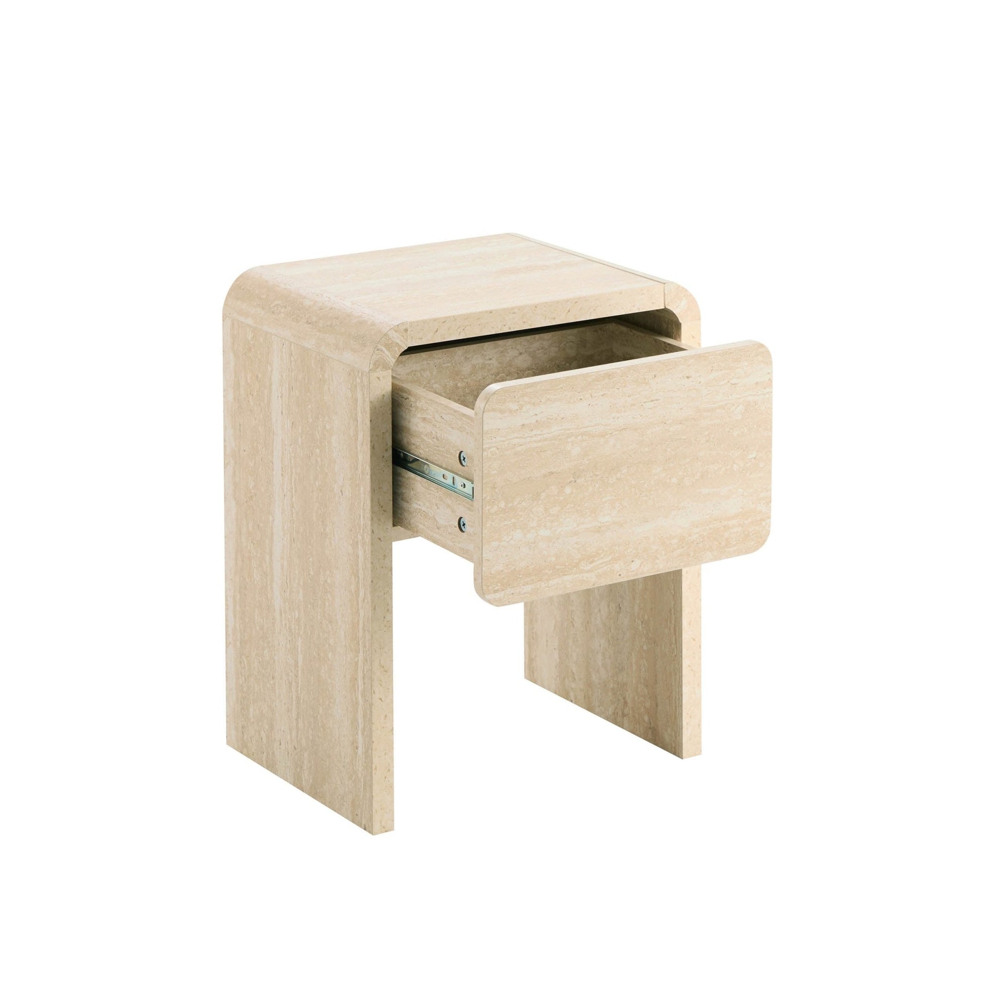 Samira Side Table - Travertine Effect - DUSK