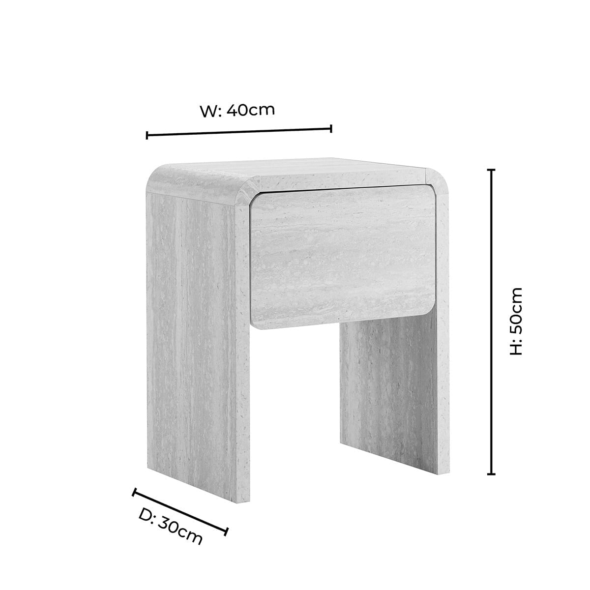 Samira Side Table - Travertine Effect - DUSK