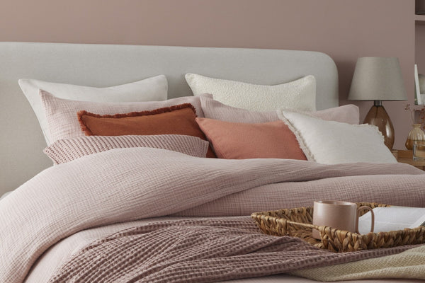 Santorini Muslin Duvet Cover & Pillowcase Set - Blush Pink - DUSK