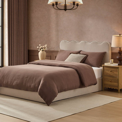 Santorini Muslin Duvet Cover & Pillowcase Set - Mocha - DUSK