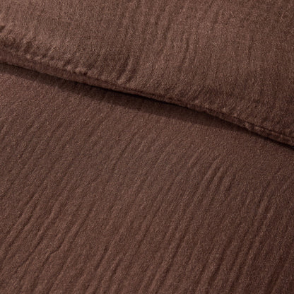 Santorini Muslin Duvet Cover & Pillowcase Set - Mocha - DUSK