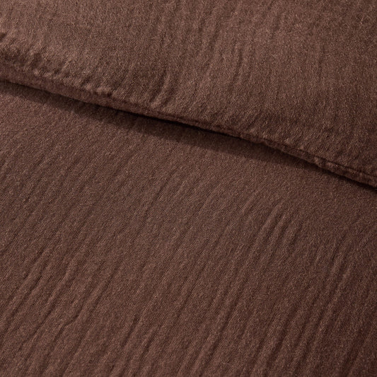 Santorini Muslin Duvet Cover & Pillowcase Set - Mocha - DUSK